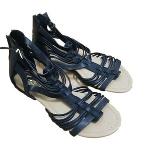 SODA Strappy Sandals Black Zip Up Back Buckle Ankle NWOT Womens 6